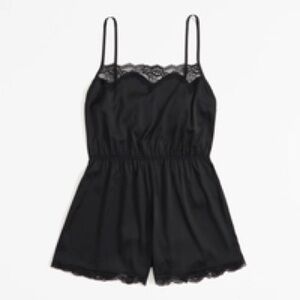 Abercrombie Black Lace Trim Sleepwear Romper